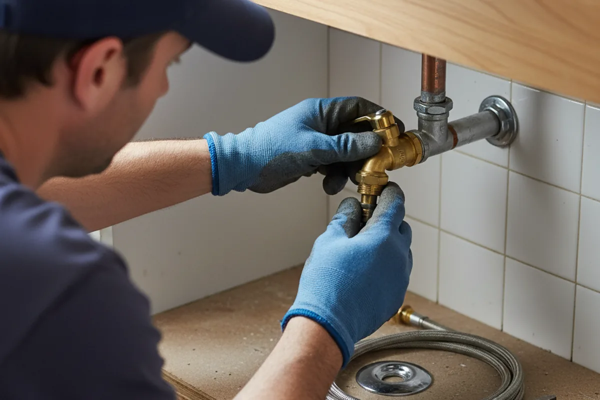 Shutoff valve and fitting work during Faucet and Fixture Repair in Delta